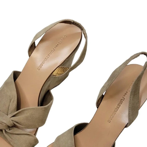 Diane Von Furstenberg Suede Slingback Wedges Size 9.5 - Picture 10 of 14